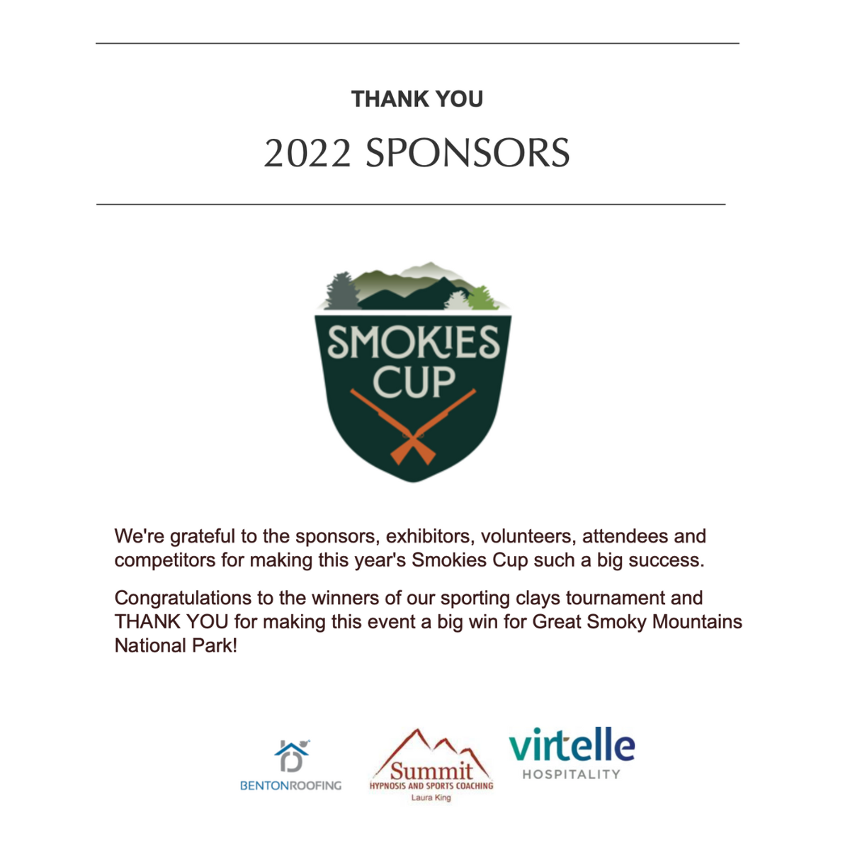 Smokies Cup Sponsors